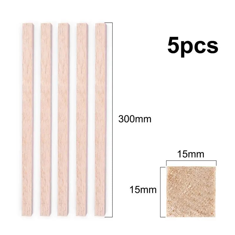 Square Balsa Wood Sticks 2–15mm – Light Cudgel Chips for Toys, Carving & Crafts