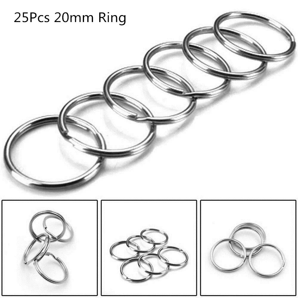 Metal Keychains with Split Ring – 10/50 pcs, Key Rings & Keyfob Holder for DIY